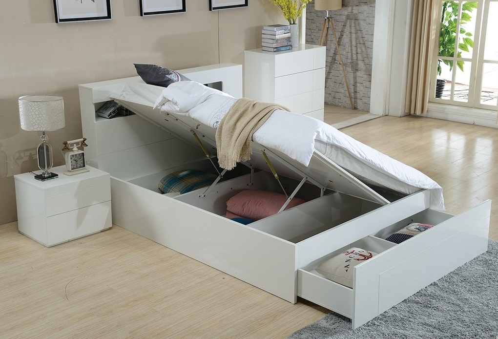 Vogue Seattle King Gas Lift Storage Bed, Gas Lift Bed Frame With Drawers And