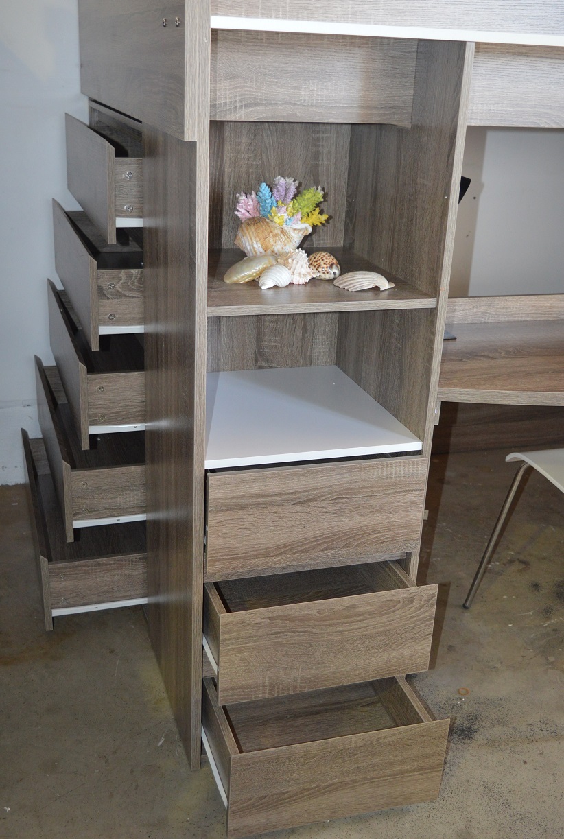 cabin bed with wardrobe desk and drawers