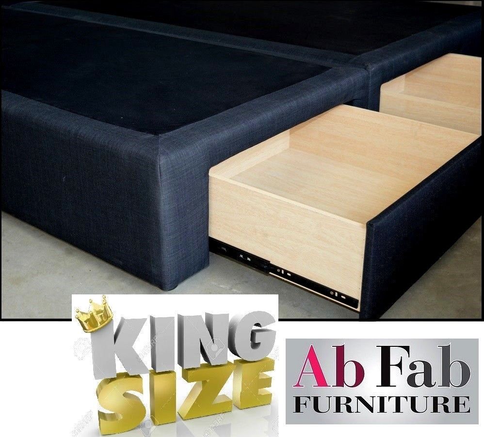  ELITE KING ENSEMBLE BED BASE WITH 4 JUMBO DRAWERS FULLY ASSEMBLED