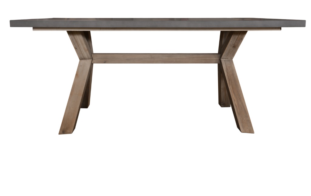 ! DINING TABLE CHARLESTON 2.1m GREY CONCRETE AND HARDWOOD TIMBER CALL