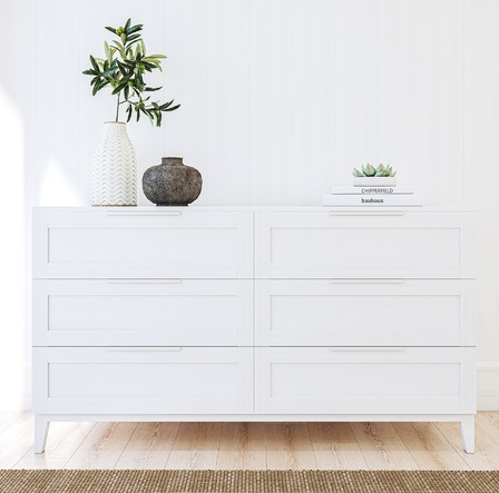 TENLEY 6 DRAWER LOWBOY WHITE 1