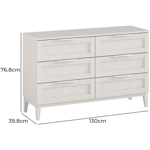 TENLEY 6 DRAWER LOWBOY WHITE 6